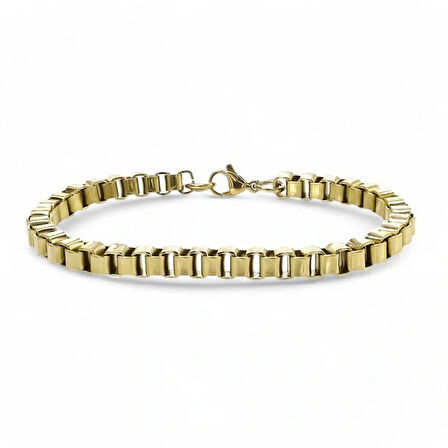 Moncuk Design Köşeli Arnavut Zincir Çelik Zincir Bileklik 3351CZB1D25