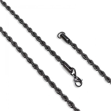 Moncuk Design Sarmal Halat Çelik Kolye 4Mm 3351CEK056