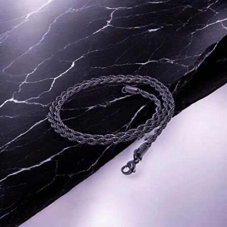 Moncuk Design Sarmal Halat Çelik Kolye 4Mm 3351CEK056