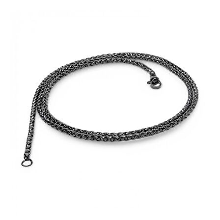 Moncuk Design Siyah Renk Çelik Kolye 2.5Mm 3351CEK013