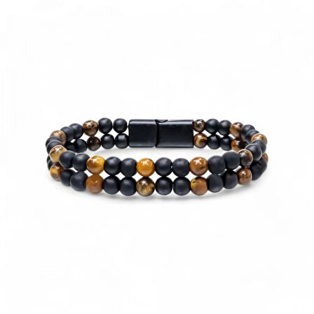 Moncuk Design Çift Oniks Ve Kaplangözü Çelik Bileklik 33512B20D4