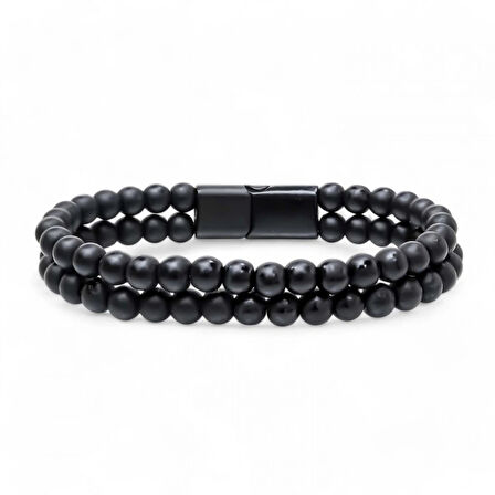 Moncuk Design Çift Oniks Çelik Bileklik 33512B20D5