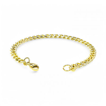 Moncuk Design Yassı Mariner Sarı Çelik Zincir Bileklik 1.6X6Mm 3351CZB1D85