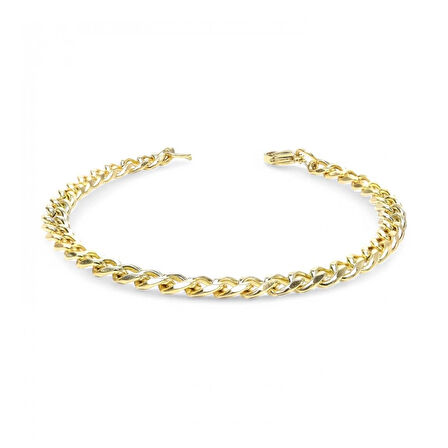 Moncuk Design Yassı Mariner Sarı Çelik Zincir Bileklik 1.6X6Mm 3351CZB1D85