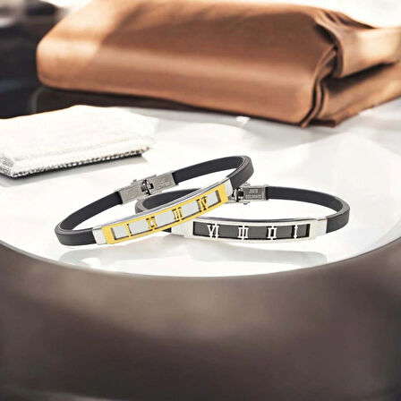 Moncuk Design Roma Rakam Desenli Çelik Bileklik 3351SCB005