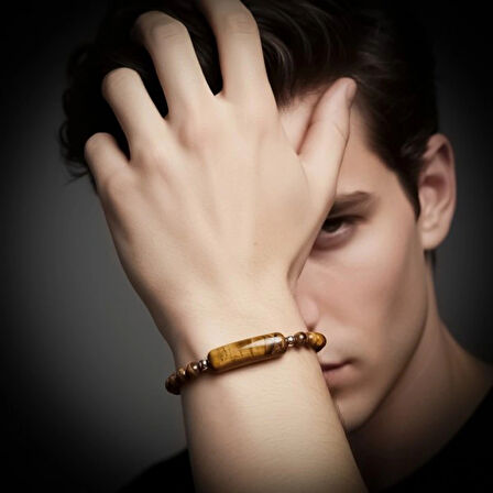 Moncuk Design Kaplan Gözü Taşlı Çelik Halat Ve Çelik Klipsli Bileklik 33512B19D6