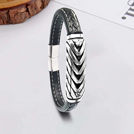 Moncuk Design Çelik Ve Deri Bileklik 33511B2D20