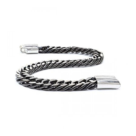 Moncuk Design Çift Sıra Otantik Çelik Zincir Bileklik 33515B2D2