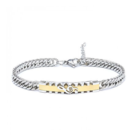 Moncuk Design Sol Anahtarı Motifli Çelik Bileklik 3351EBF1D3