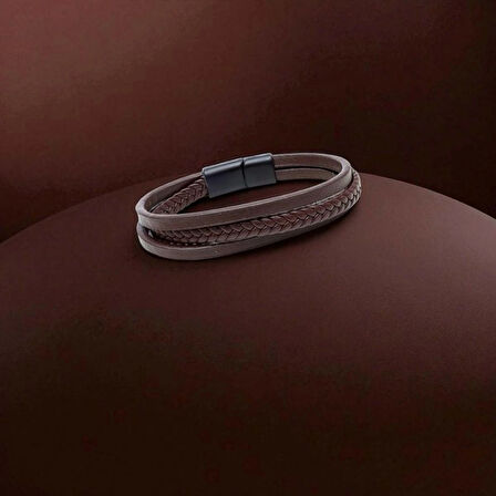 Moncuk Design Sadece Kahverengi Saç Örgü Ve Çelik Bileklik 33513B10D4