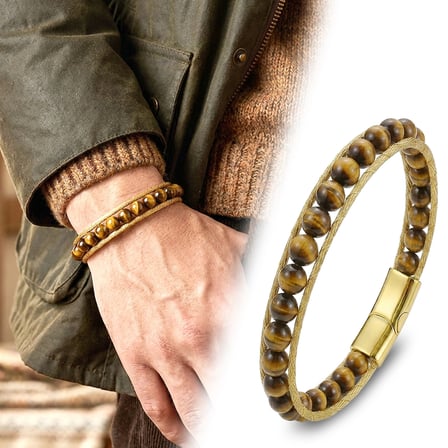 Moncuk Design Çelik Halat ve Titanyum Kilitli Kaplangözü Erkek Bileklik 33512B2DH11