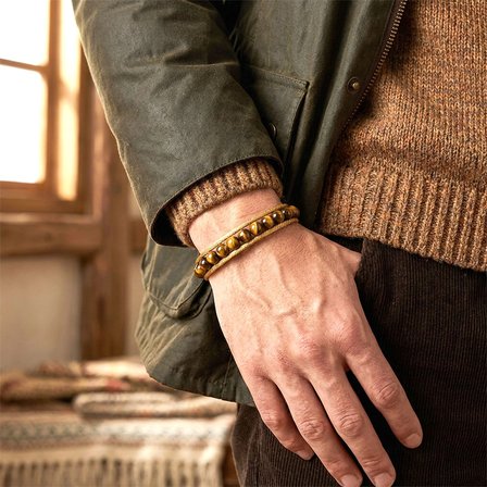 Moncuk Design Çelik Halat ve Titanyum Kilitli Kaplangözü Erkek Bileklik 33512B2DH11