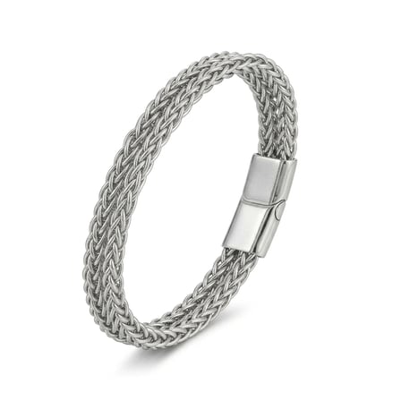 Moncuk Design Sarmal Çelik Zincir Örgülü Erkek Bileklik 33515B2D3