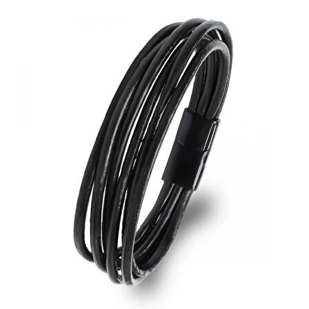 Moncuk Design Erkek Bileklik | Siyah Çoklu Katmanlı Tasarım 33513B13D2