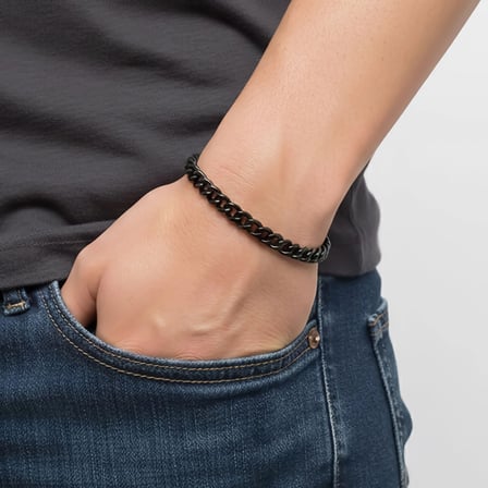 Moncuk Design Ezme Mariner Çelik Zincir Bileklik 6mm 3351CZB2D12