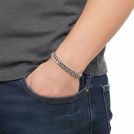 Moncuk Design Flat Mariner Çelik Zincir Bileklik 6mm 3351CZB2D13