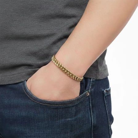 Moncuk Design Flat Mariner Çelik Zincir Bileklik 6mm 3351CZB2D13