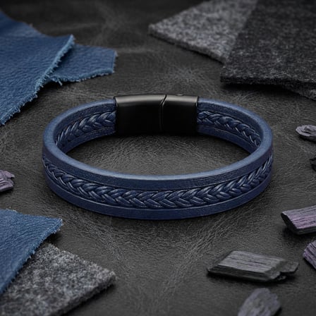 Moncuk Design Sadece Lacivert Saç Örgülü Çoklu Bileklik 33513B10D6