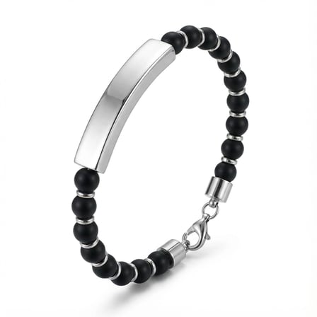 Moncuk Design Oniks Beyaz İsim Yazılabilir Ve Ayarlanabilir Çelik Zincir Bileklik 33512B29D1