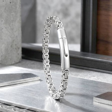 Moncuk Design Tekli 4mm Kral Model Çelik Zincir Erkek Bileklik – Çelik Kilitli 33515B2D5