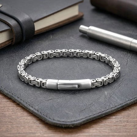 Moncuk Design Tekli 4mm Kral Model Çelik Zincir Erkek Bileklik – Çelik Kilitli 33515B2D5