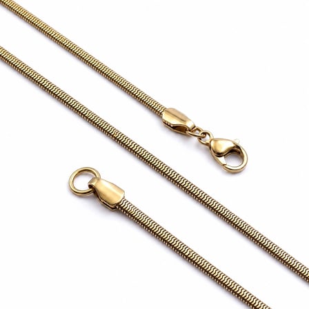 Moncuk Design İtalyan Zincir Erkek Çelik Kolye 3x2 mm 55 cm Gold 3351ECK015