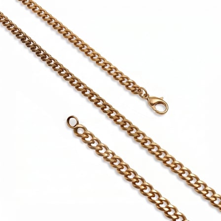 Moncuk Design Mariner Zincir Erkek Çelik Kolye 6x2mm 55cm Gold 3351ECK037