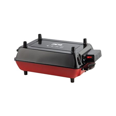 Büyük Elektrikli Izgara I 45x30 cm I Mangal Barbekü Balık Kebap I Emaye Gövde ve Tepsi I 1100W