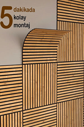 WİNFLEX MİNİ EKO AKUSTİK AHŞAP PANEL  SAFİR MEŞE- 60X60CM