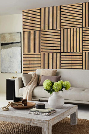 WİNFLEX MİNİ EKO AKUSTİK AHŞAP PANEL  SAFİR MEŞE- 60X60CM