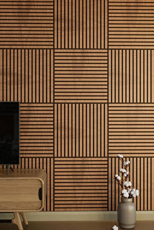 WİNFLEX MİNİ EKO AKUSTİK AHŞAP PANEL  SAFİR MEŞE- 60X60CM