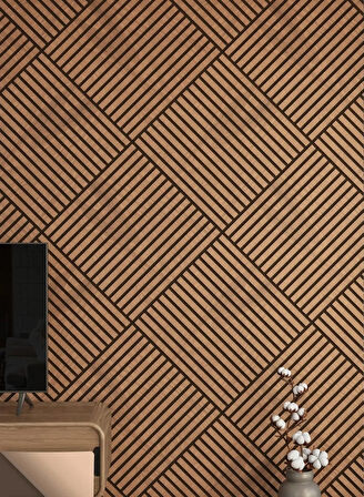 WİNFLEX MİNİ EKO AKUSTİK AHŞAP PANEL  SAFİR MEŞE- 60X60CM