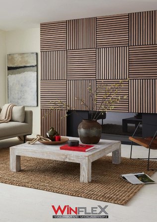 WİNFLEX MİNİ EKO AKUSTİK AHŞAP PANEL  SAVANA MEŞE- 60X60CM