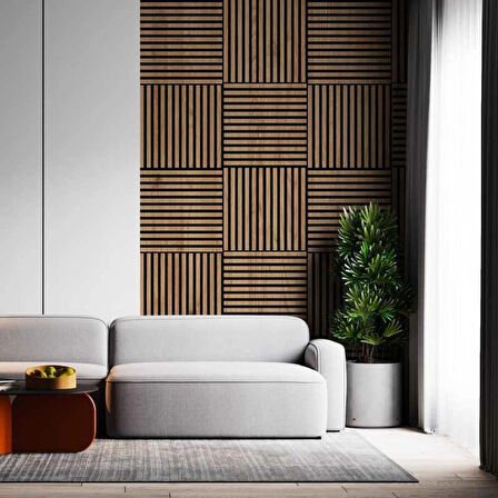 WİNFLEX MİNİ EKO AKUSTİK AHŞAP PANEL  SAVANA MEŞE- 60X60CM