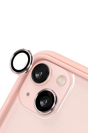 Monker iPhone 13 Pembe Uyumlu Kamera Koruyucu Cam Pembe Lens Mercek Koruyucu