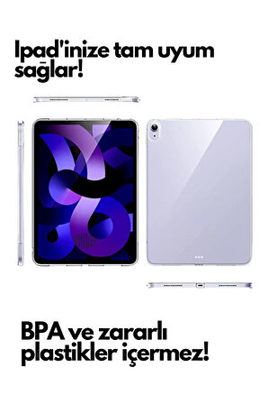 Monker iPad Air 4 10.9 inç Uyumlu Şeffaf Silikon Tablet Kılıfı Kapak Renksiz