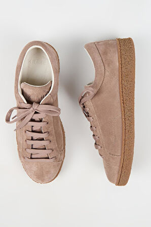Krahe Chazz Erkek Hakiki Deri Bağcıklı Vizon Sneakers