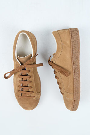 Krahe Chazz Erkek Hakiki Deri Bağcıklı Kum Sneakers