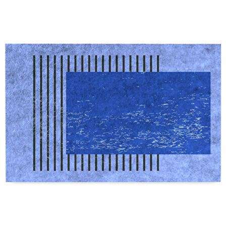 Monnhein Kapı Önü Paspası - Modern ve Şık Kapı Paspası | Ev, Ofis ve Dış Mekân Kullanımı İçin (Mavi Minimal)