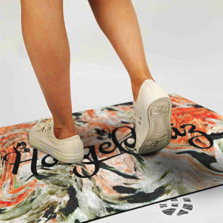 Monnhein Kapı Önü Paspası - Modern ve Şık Kapı Paspası | Ev, Ofis ve Dış Mekân Kullanımı İçin (Soyut Hoşgeldiniz)