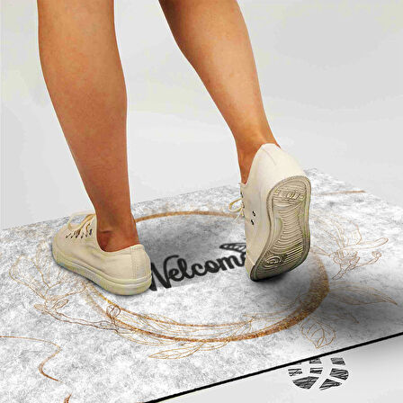 Monnhein Kapı Önü Paspası - Modern ve Şık Kapı Paspası | Ev, Ofis ve Dış Mekân Kullanımı İçin (Butterfly Welcome)