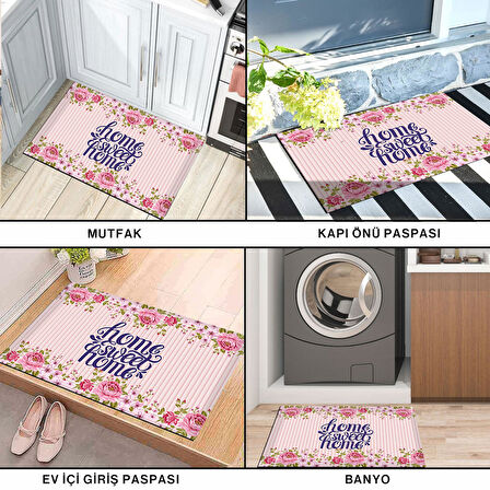 Monnhein Kapı Önü Paspası - Modern ve Şık Kapı Paspası | Ev, Ofis ve Dış Mekân Kullanımı İçin (Home Sweet Home)