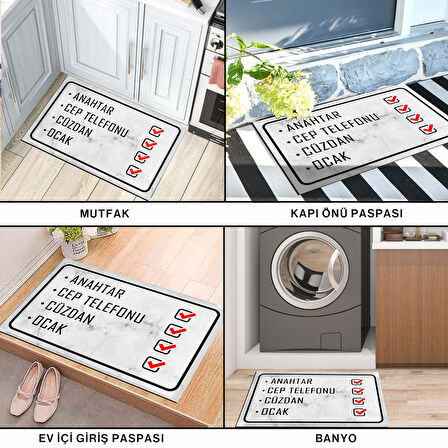 Monnhein Kapı Önü Paspası - Modern ve Şık Kapı Paspası | Ev, Ofis ve Dış Mekân Kullanımı İçin (Günlük Hatırlatma)