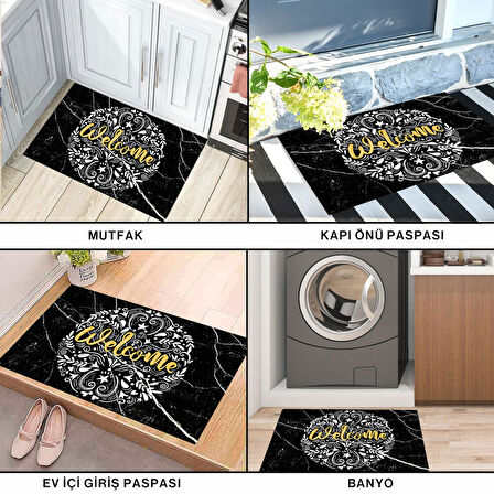 Monnhein Kapı Önü Paspası - Modern ve Şık Kapı Paspası | Ev, Ofis ve Dış Mekân Kullanımı İçin (Gold Elegance)