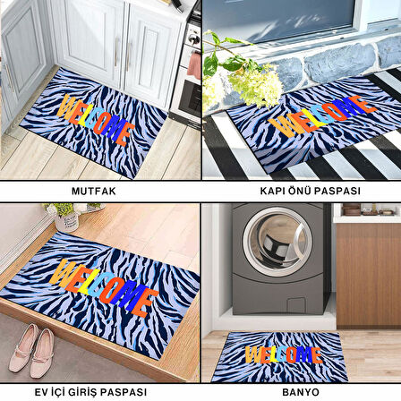 Monnhein Kapı Önü Paspası - Modern ve Şık Kapı Paspası | Ev, Ofis ve Dış Mekân Kullanımı İçin (Renkli Karşılama Welcome)