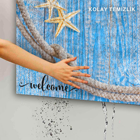 Monnhein Kapı Önü Paspası - Modern ve Şık Kapı Paspası | Ev, Ofis ve Dış Mekân Kullanımı İçin (Ocean Serenity)