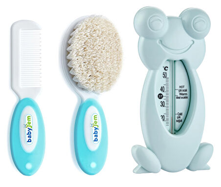 Babyjem 2'Li Bebek Banyo Seti (Banyo Termometresi & Fırça Tarak)