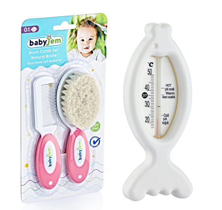 Babyjem 2'Li Bebek Banyo Seti (Banyo Termometresi & Fırça Tarak)