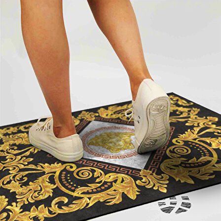 Monnhein Kapı Önü Paspası - Modern ve Şık Kapı Paspası | Ev, Ofis ve Dış Mekân Kullanımı İçin (Majestic Gold)