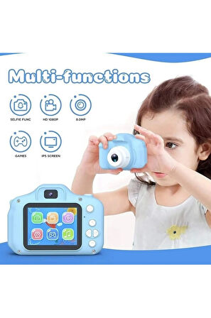 Mini Fotoğraf Makinesi Çocuk İçin Eğitici Video Kamera 1080p Hd Ekran Digital Usb Şarjlı Lens Camera